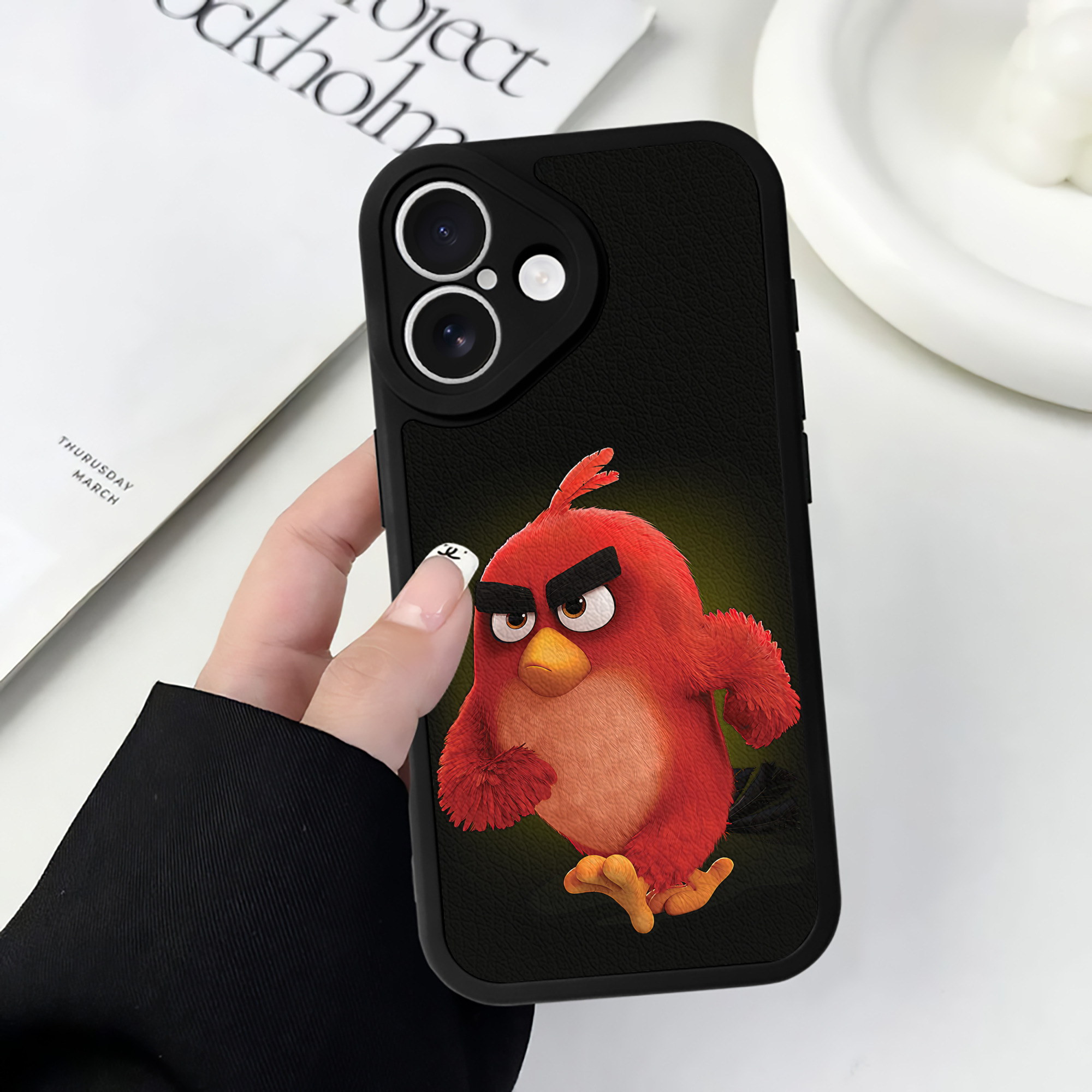 （画像用） Angry Birds アングリーバード 【iPhone 16シリーズ対応】シリコンスマホケース（レザー調） 材質：シリコン